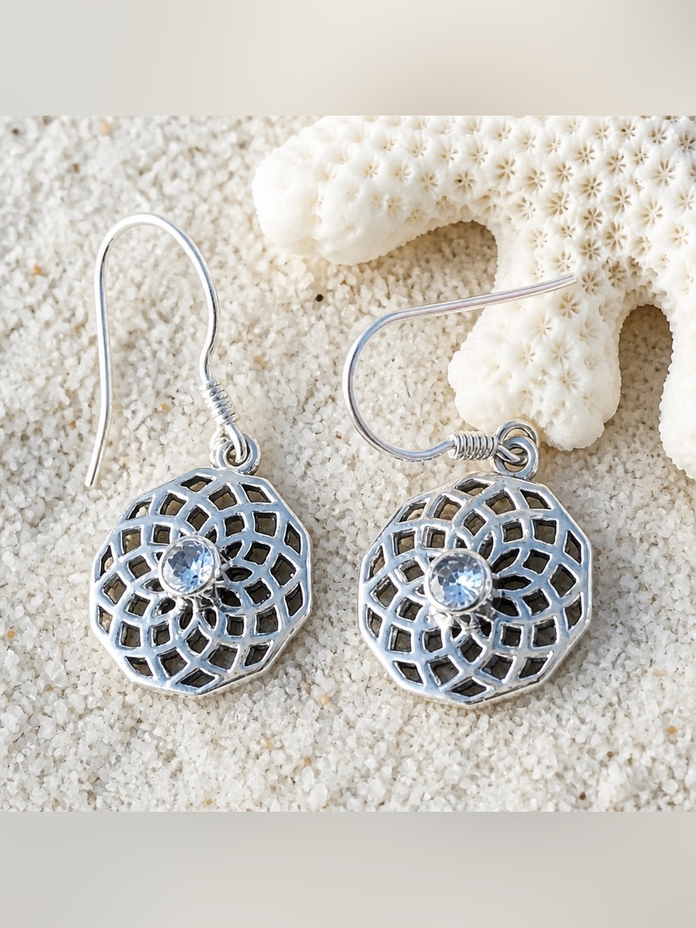 NEW! White Topaz Earrings